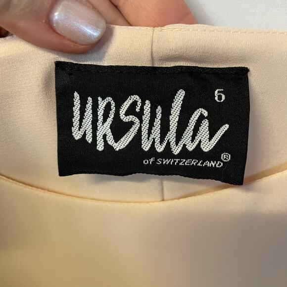 Ursala of Switzerland Pink Pastel Floral Ruffle Bottom Dress Vintage VTG 80s 6 - Picture 4 of 7